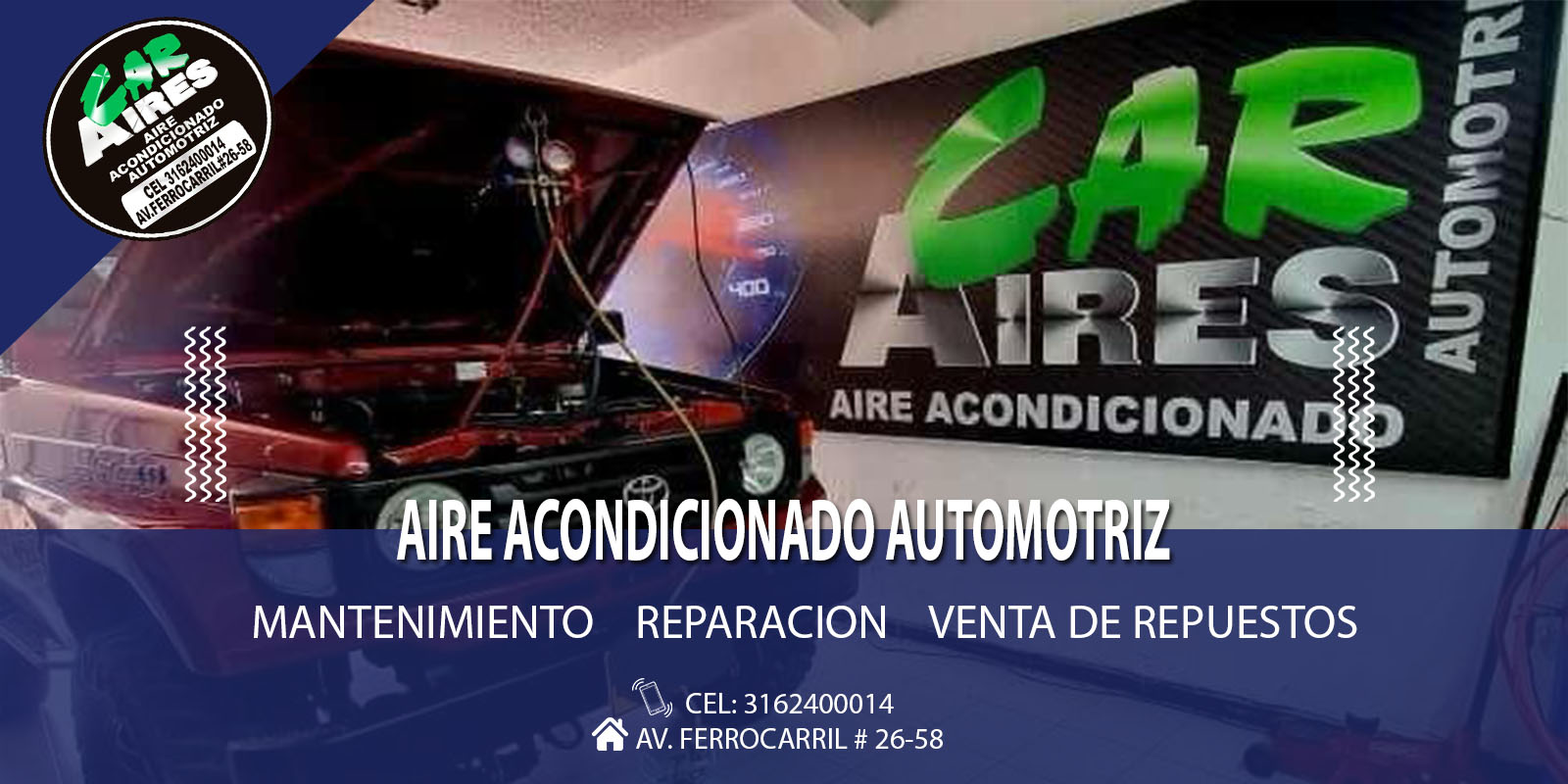 Banner CAR AIRES Aire acondicionado automotriz Ibagué