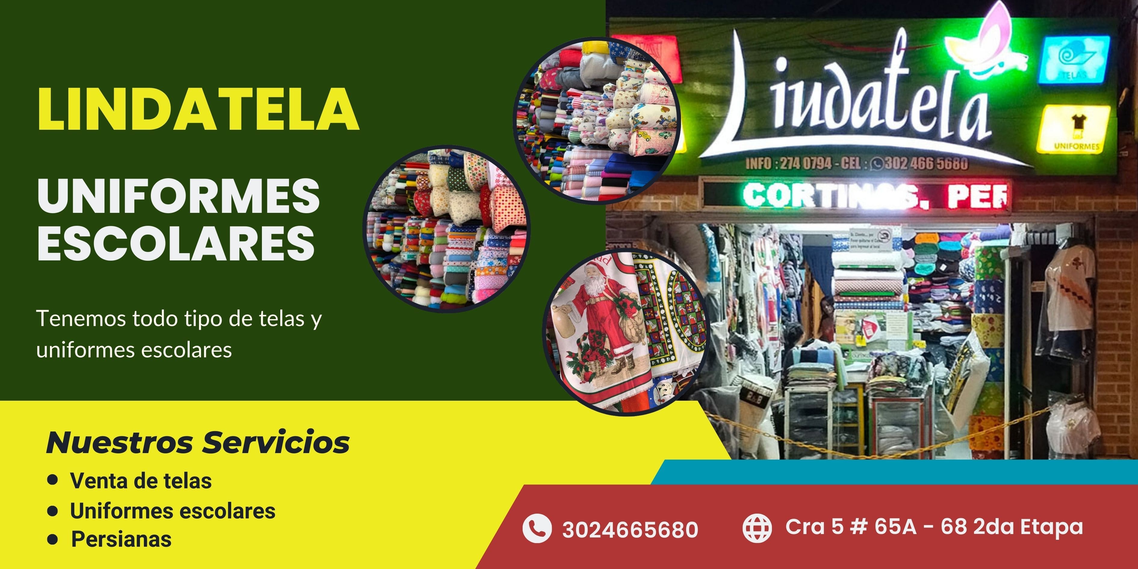 Banner Lindatela Uniformes escolares, cortinas y persiana, telas y adornos Ibagué